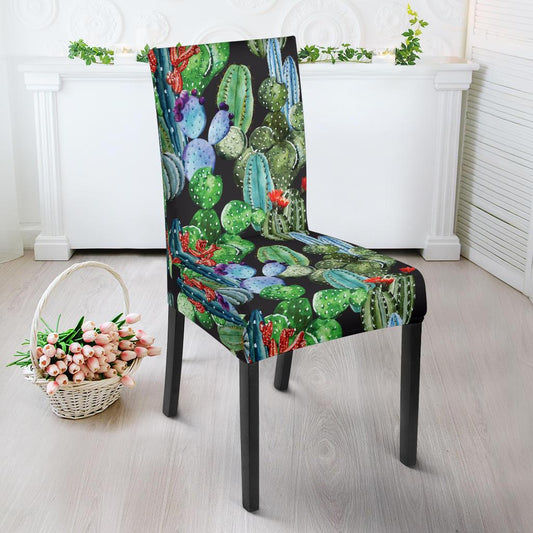 Cactus Watercolor Style Print Dinning Chair Slipper-JTAMIGO.COM