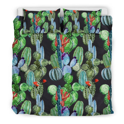 Cactus Watercolor Style Print Duvet Cover Bedding Set