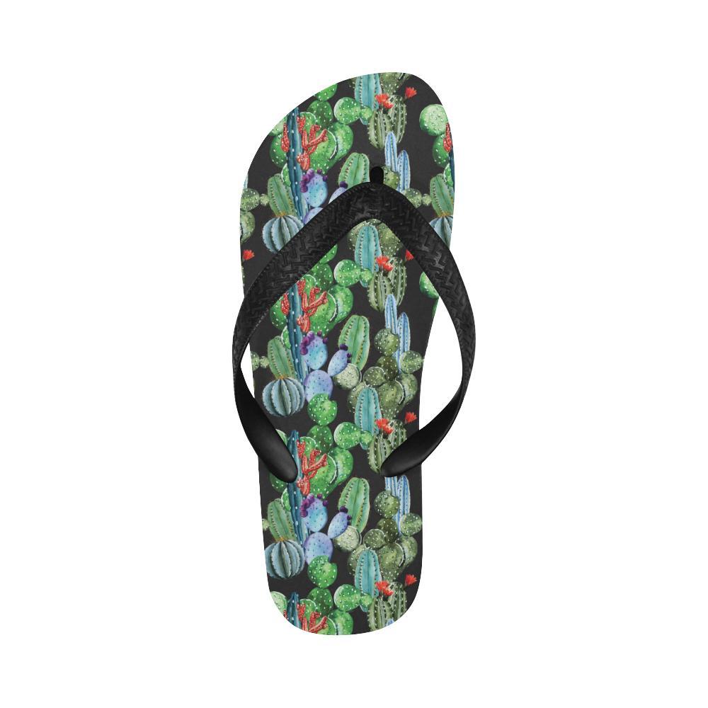 Cactus Watercolor Style Print Flip Flops-JTAMIGO.COM