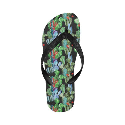 Cactus Watercolor Style Print Flip Flops-JTAMIGO.COM