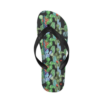 Cactus Watercolor Style Print Flip Flops-JTAMIGO.COM
