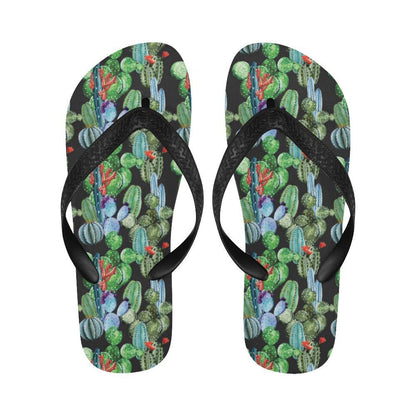Cactus Watercolor Style Print Flip Flops-JTAMIGO.COM