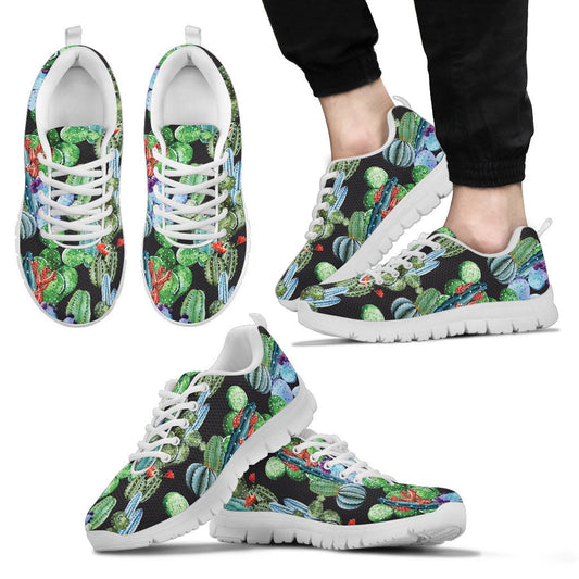 Cactus Watercolor Style Print Men Sneakers Shoes
