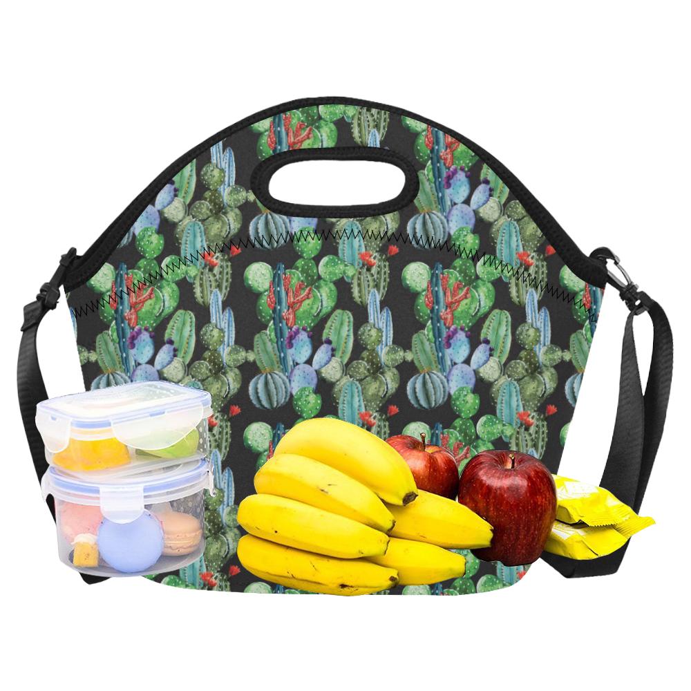 Cactus Watercolor Style Print Neoprene Lunch Bag (Model 1669)(Large)-JTAMIGO.COM