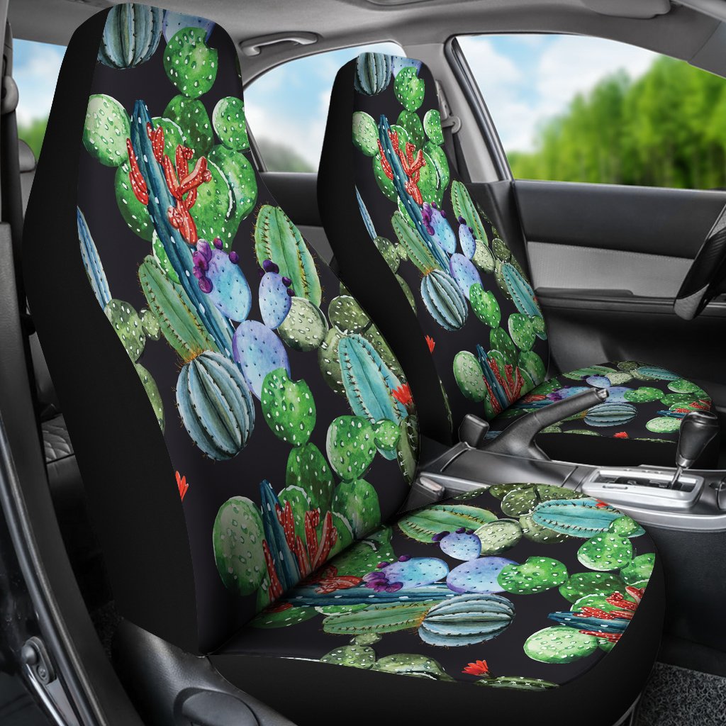 Cactus Watercolor Style Print Universal Fit Car Seat Covers