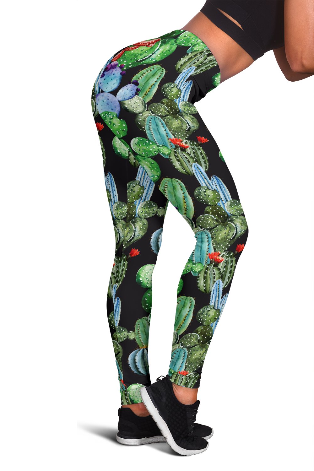 Cactus Watercolor Style Print Women Leggings