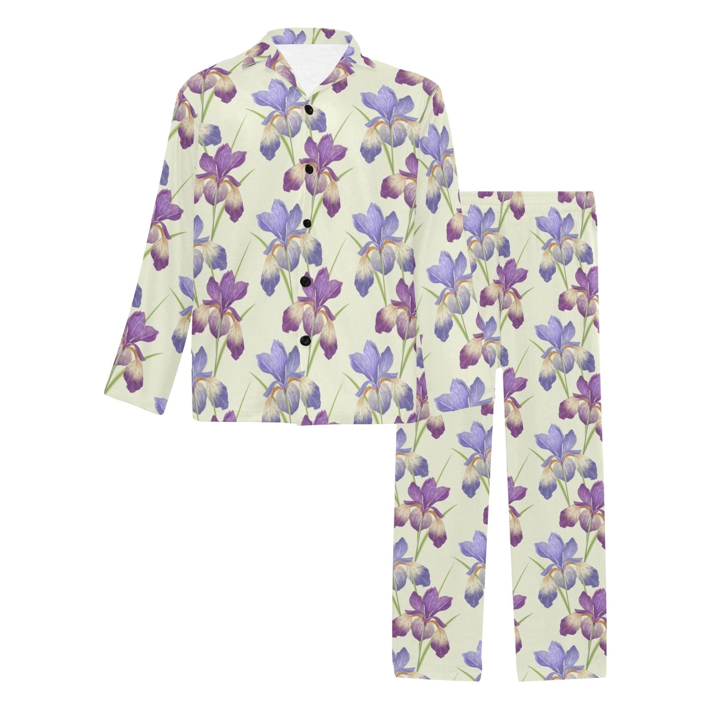 Iris Pattern Print Design IR08 Men's Long Pajama Set