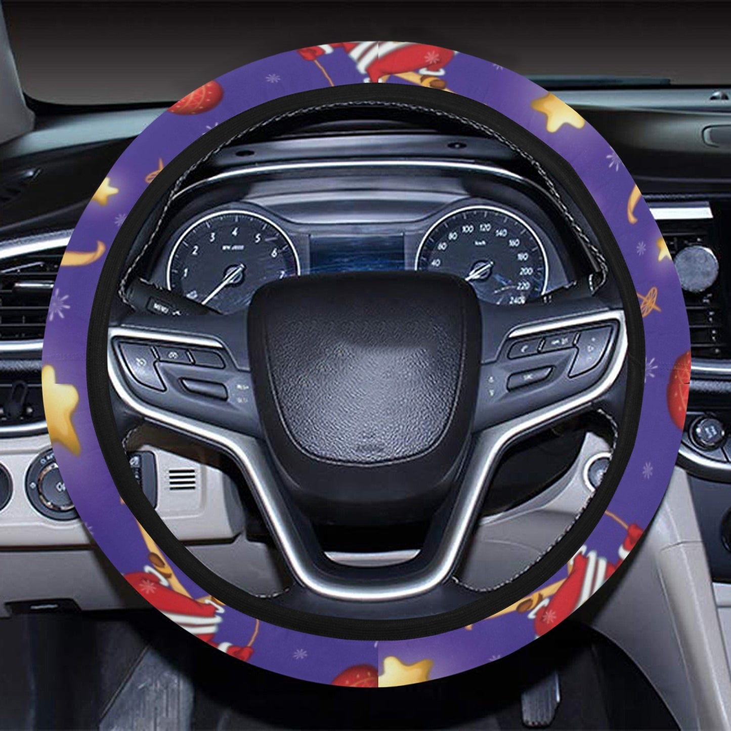 Ski Print Design LKS308 Steering Wheel Cover with Elastic Edge