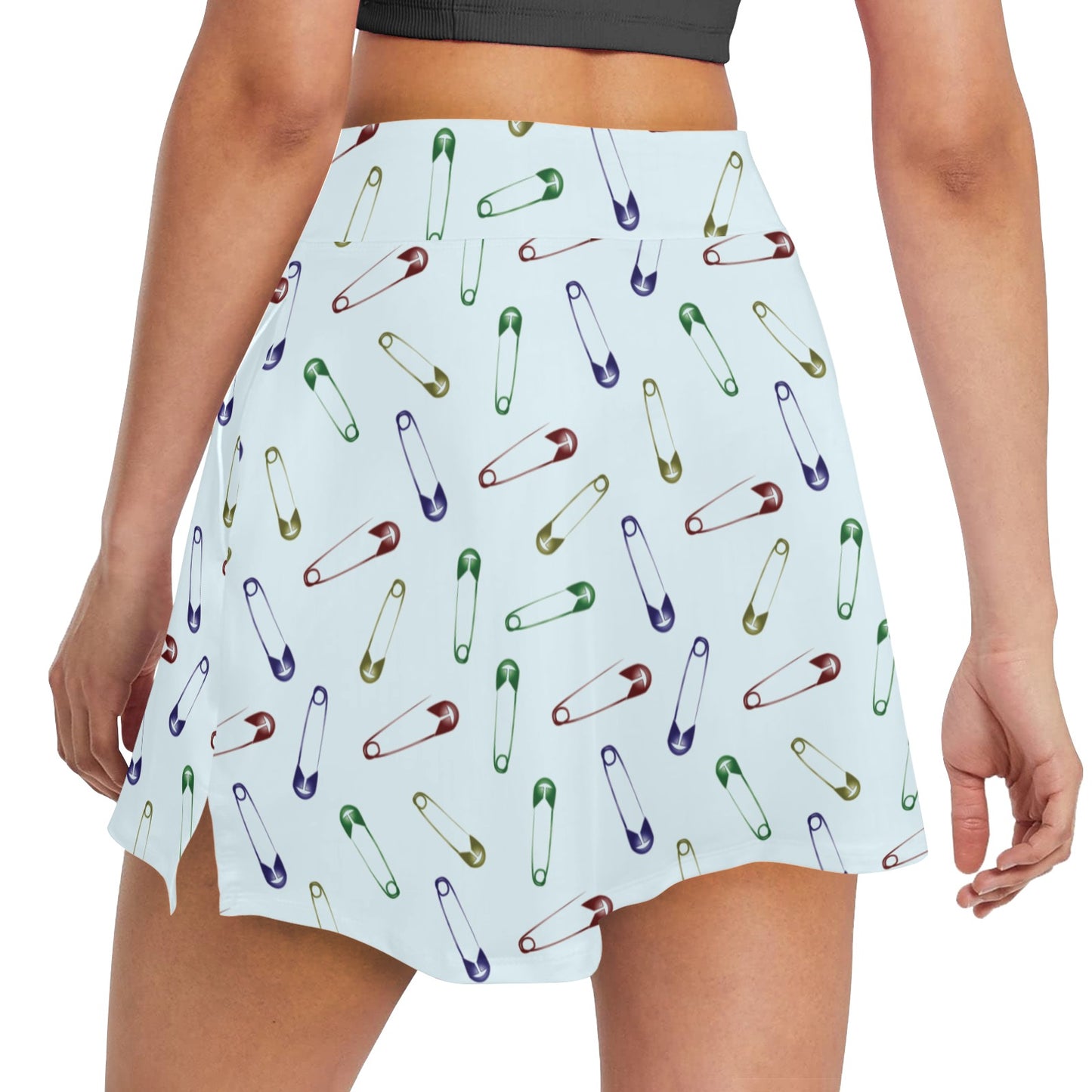 Safety Pin Print Design LKS303 17" Golf & Pickleball Skort with Pockets