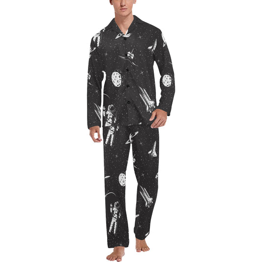 Space Pattern Men's Long Pajama Set