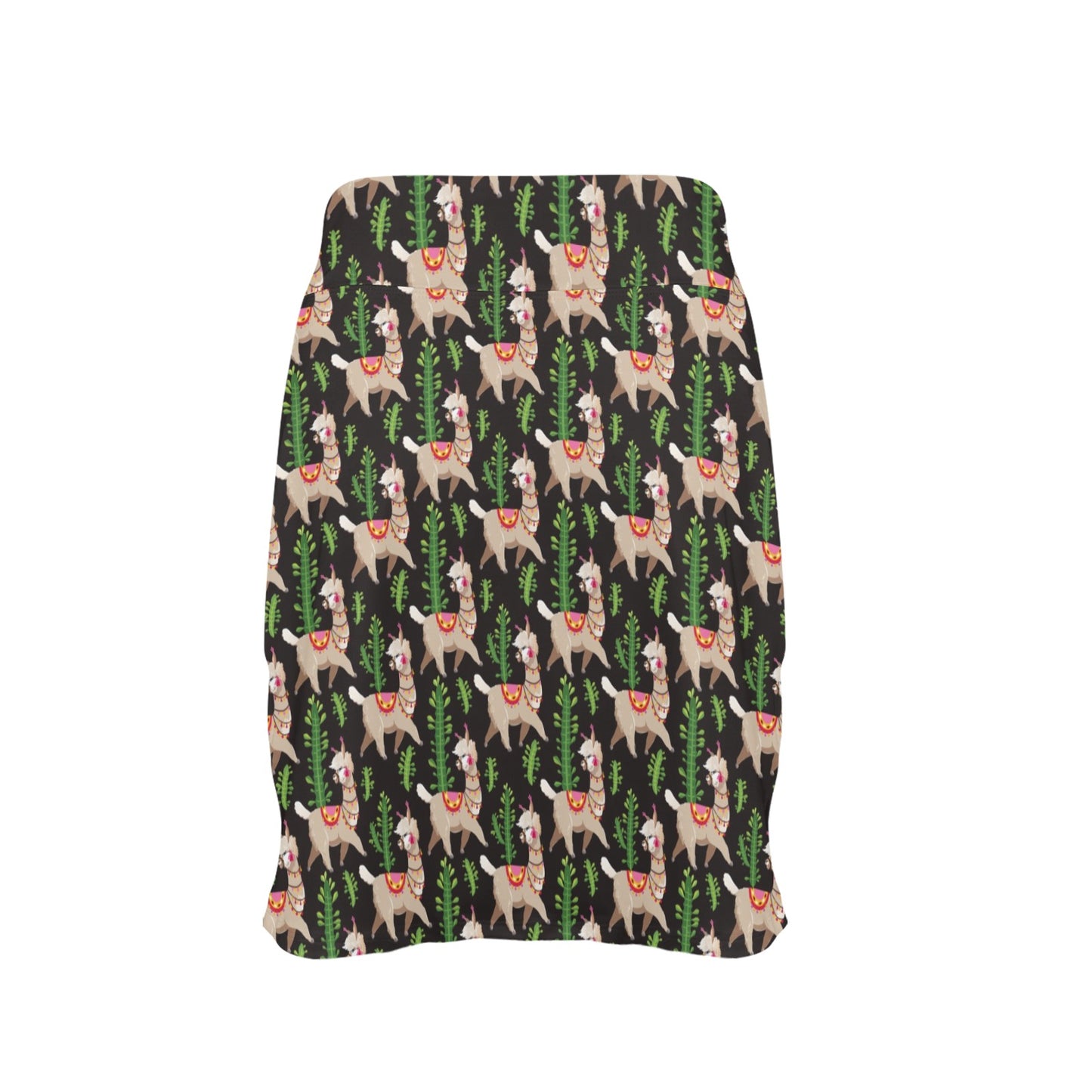Alpaca Cactus Design Themed Print 17" Golf & Pickleball Skort with Pockets