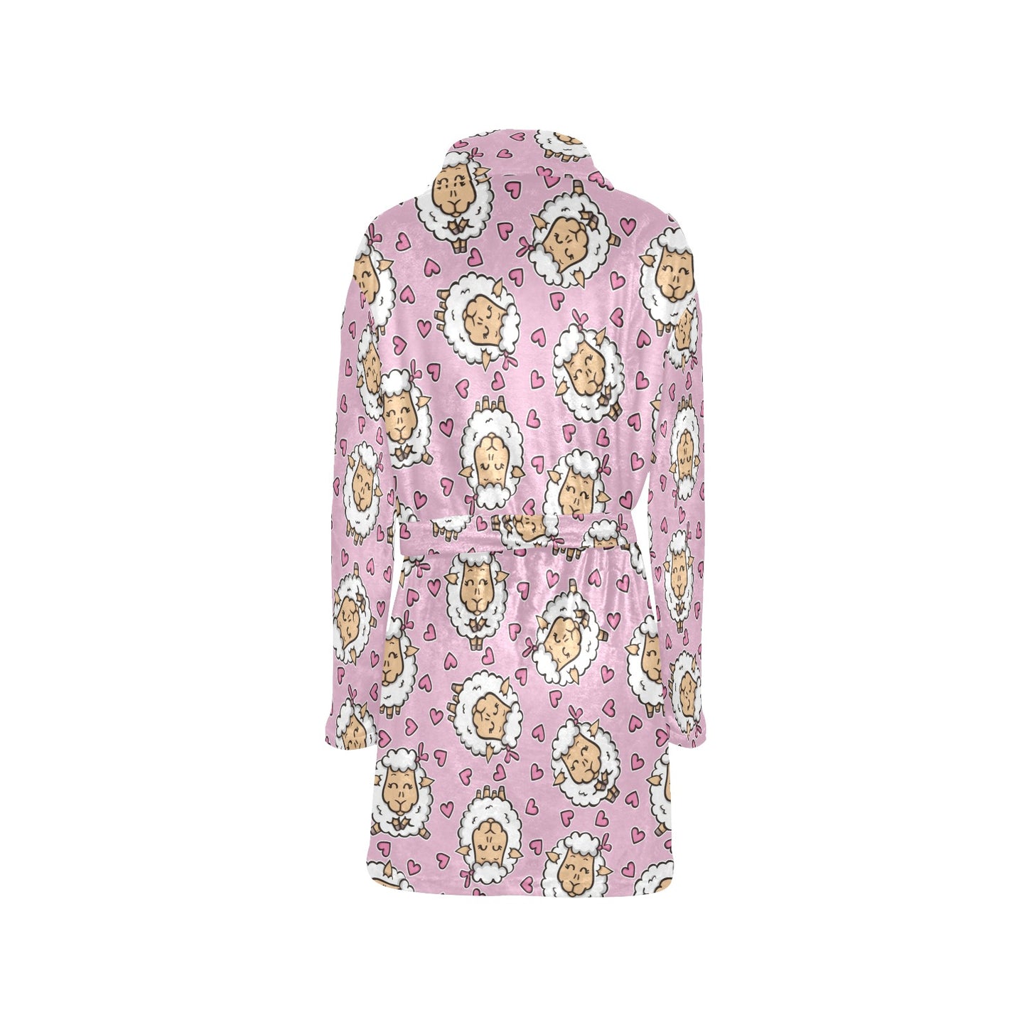 Sheep Cute Pattern Print Design 01 Women's Fleece Robe