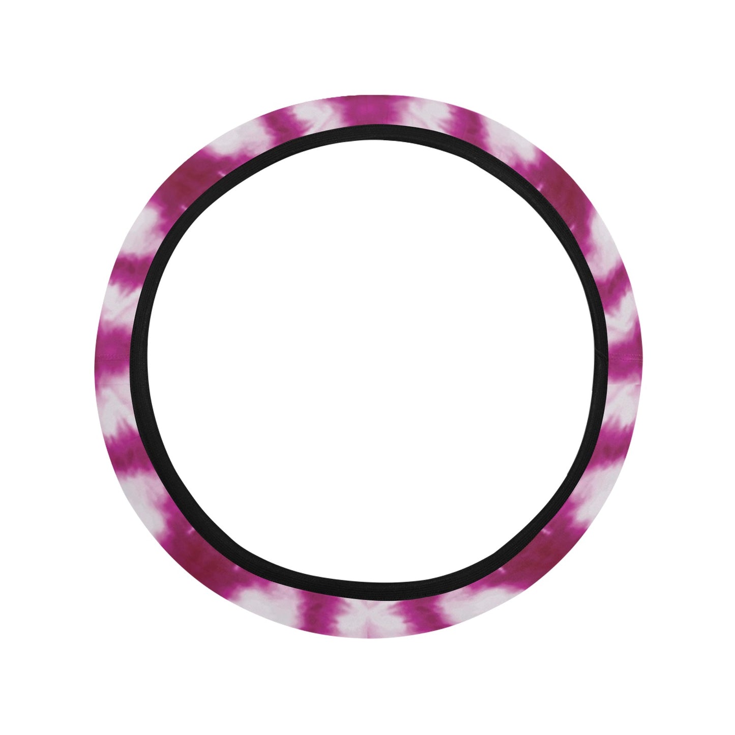 Tie Dye Dark Pink Print Design LKS303 Steering Wheel Cover with Elastic Edge