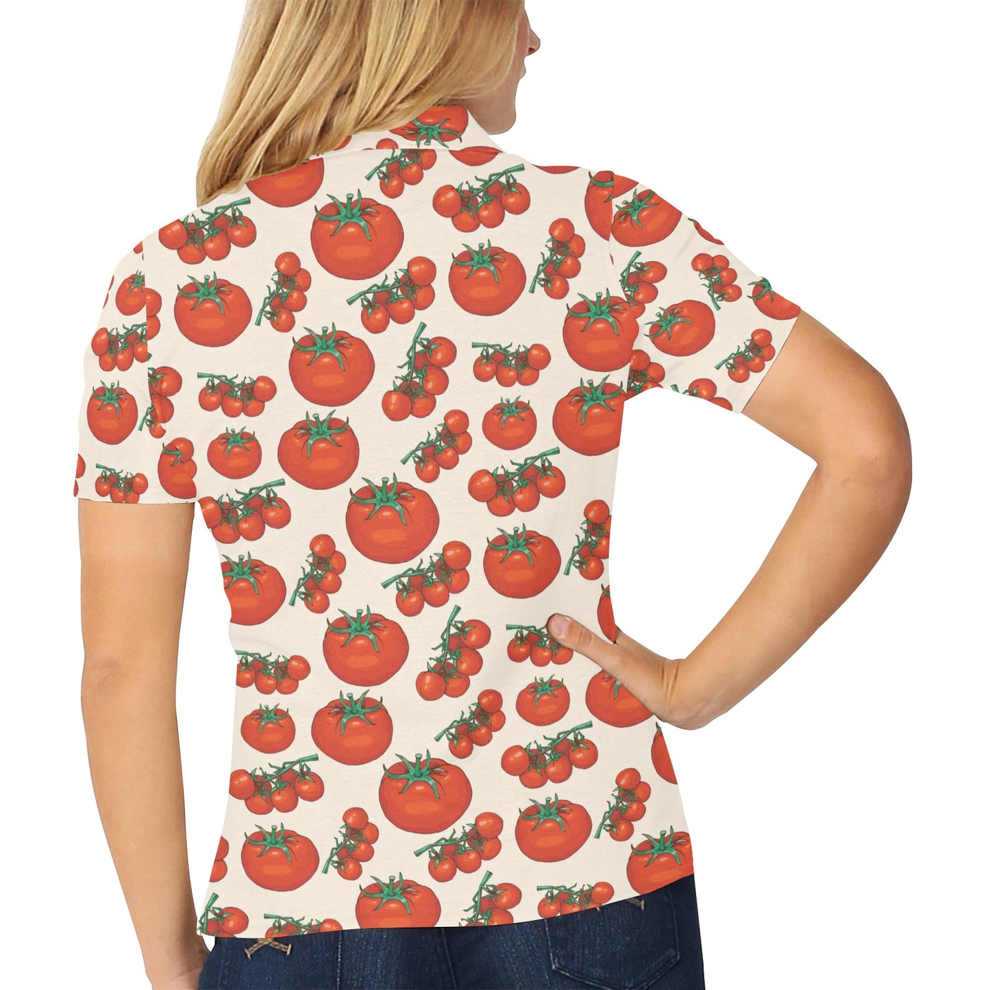 Tomato Print Design LKS302 Women's Polo Shirt