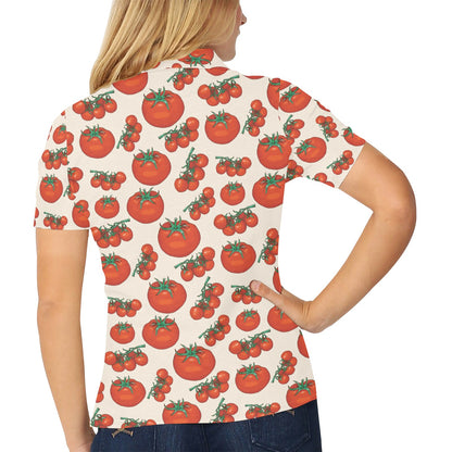 Tomato Print Design LKS302 Women's Polo Shirt