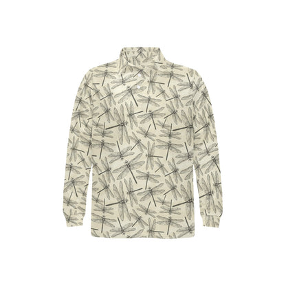 Dragonfly Print Design LKS402 Long Sleeve Polo Shirt For Men's