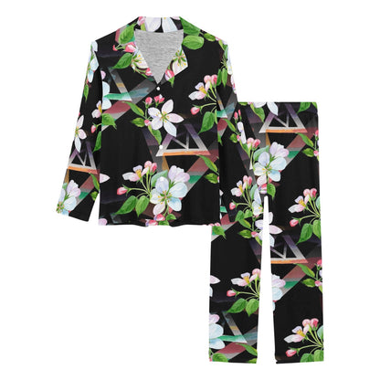 Apple blossom Pattern Print Design AB07 Women's Long Pajama Set