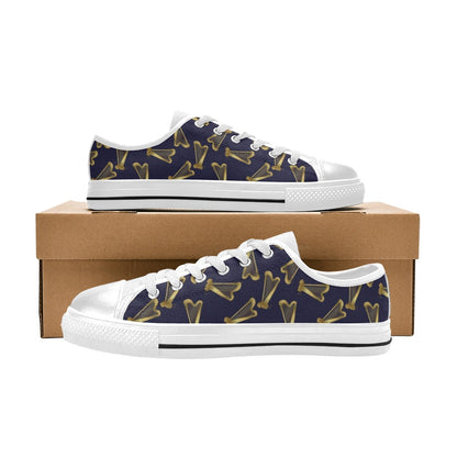 Harp Print Design LKS401 Women's White Low Top Shoes