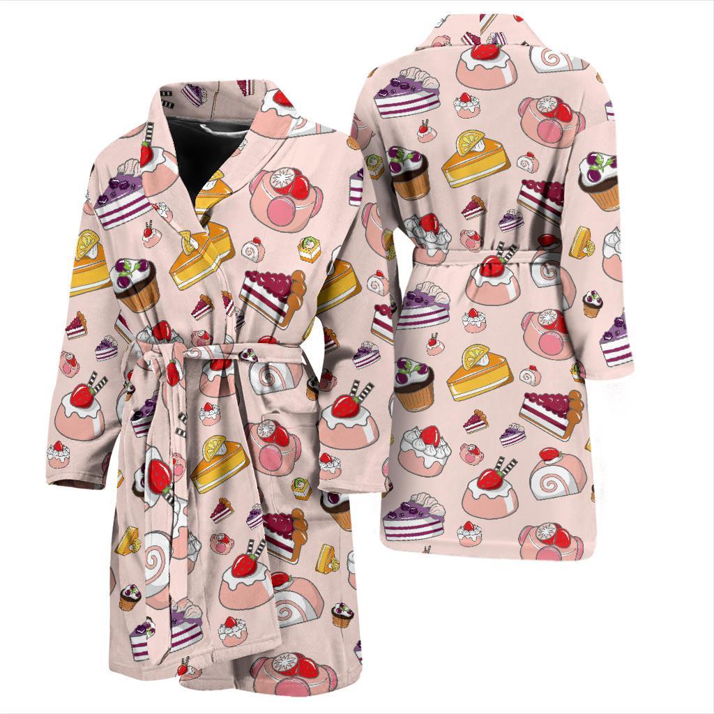 Cake Pattern Print Design 01 Men Bathrobe-JORJUNE.COM