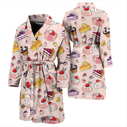 Cake Pattern Print Design 01 Men Bathrobe-JORJUNE.COM
