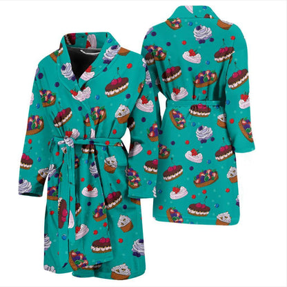 Cake Pattern Print Design 07 Men Bathrobe-JORJUNE.COM