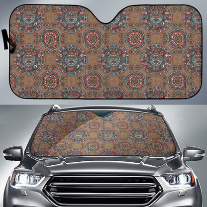 Calendar Aztec Design Print Pattern Car Sun Shade For Windshield