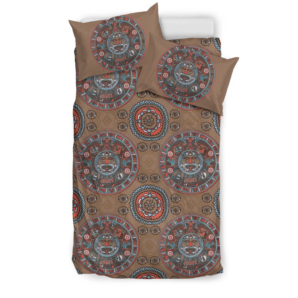 Calendar Aztec Design Print Pattern Duvet Cover Bedding Set