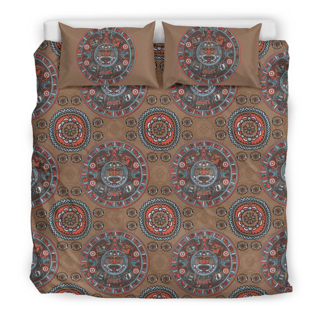 Calendar Aztec Design Print Pattern Duvet Cover Bedding Set