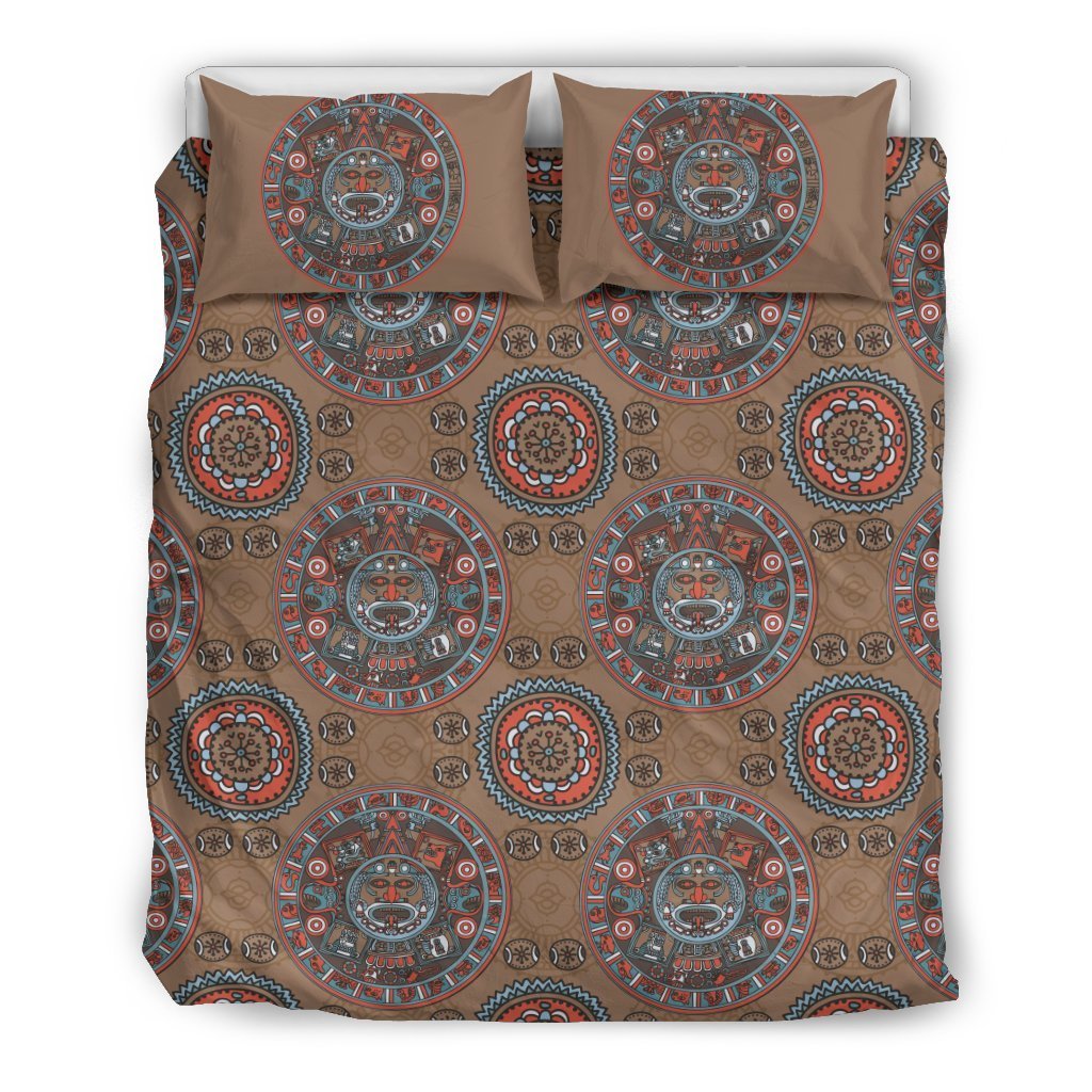 Calendar Aztec Design Print Pattern Duvet Cover Bedding Set