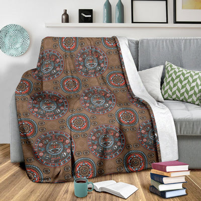 Calendar Aztec Design Print Pattern Fleece Blanket