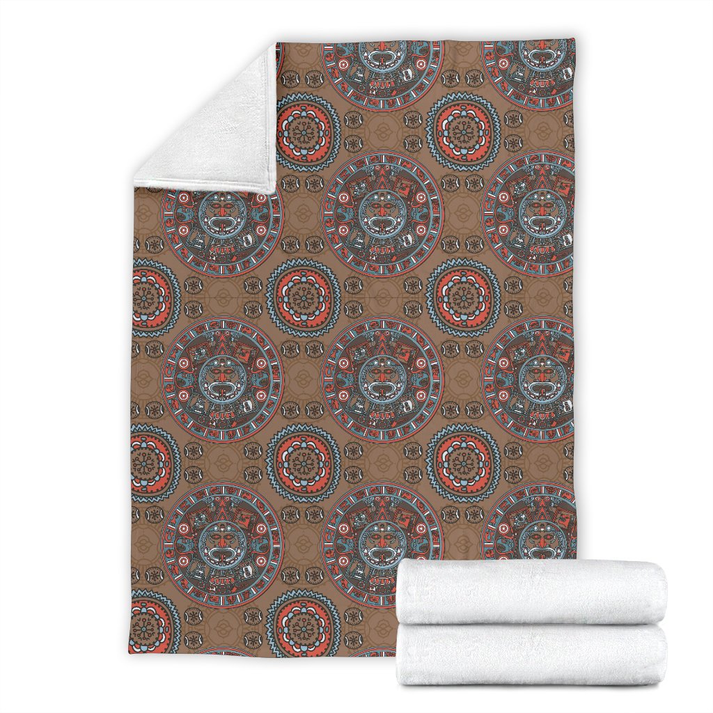 Calendar Aztec Design Print Pattern Fleece Blanket