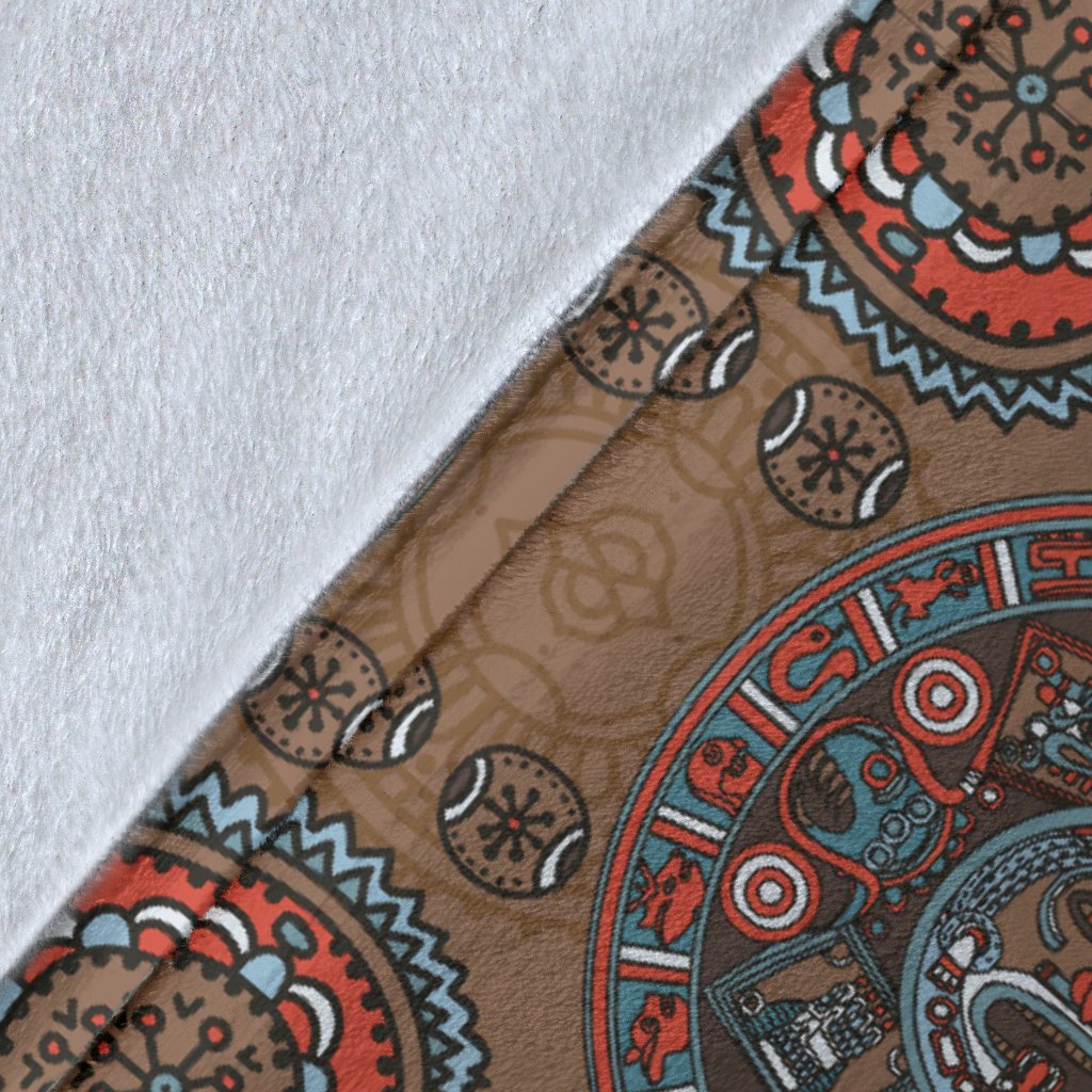 Calendar Aztec Design Print Pattern Fleece Blanket