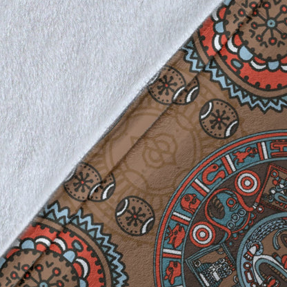 Calendar Aztec Design Print Pattern Fleece Blanket
