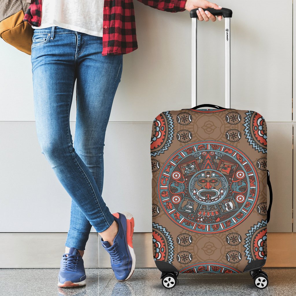 Calendar Aztec Design Print Pattern Luggage Cover Protector