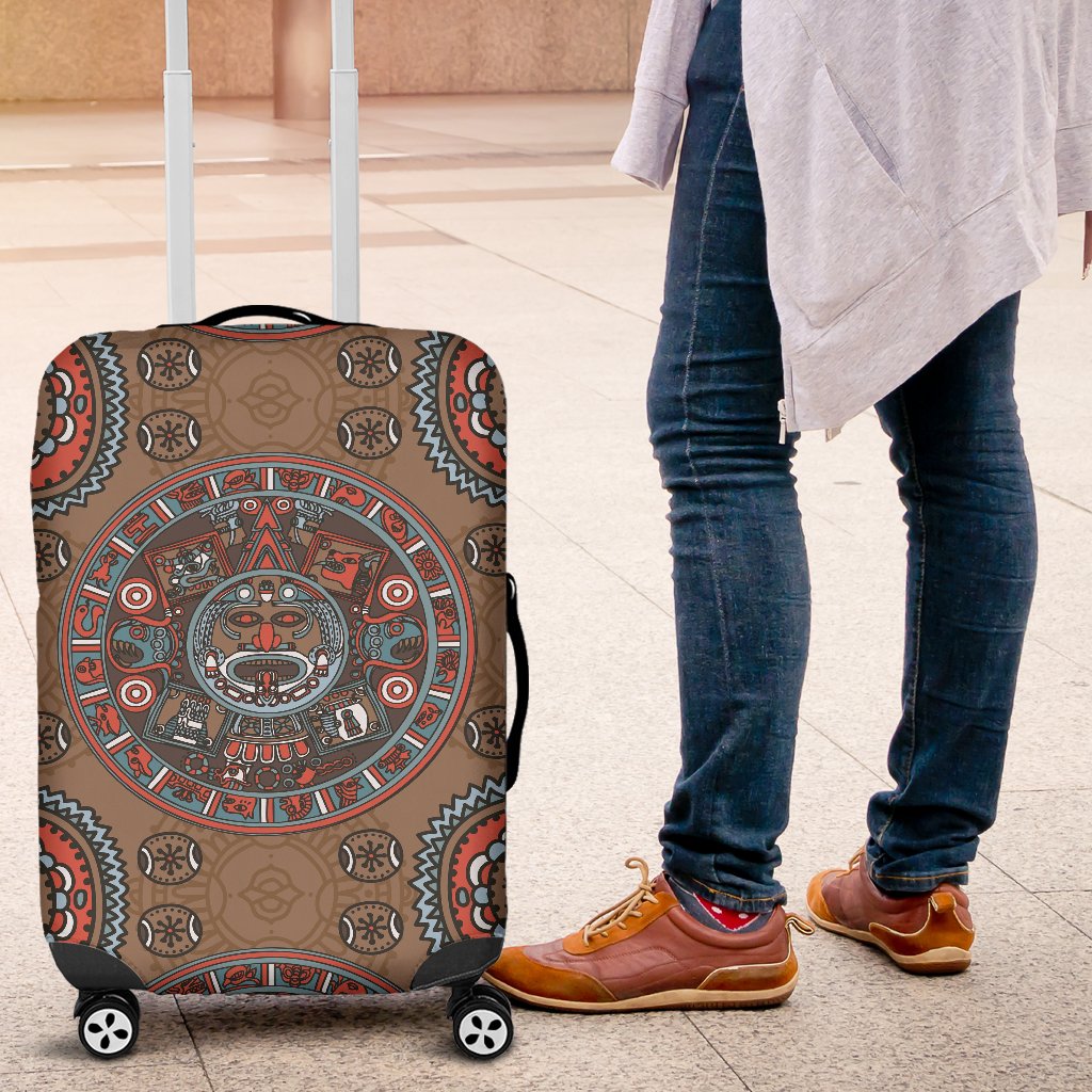 Calendar Aztec Design Print Pattern Luggage Cover Protector