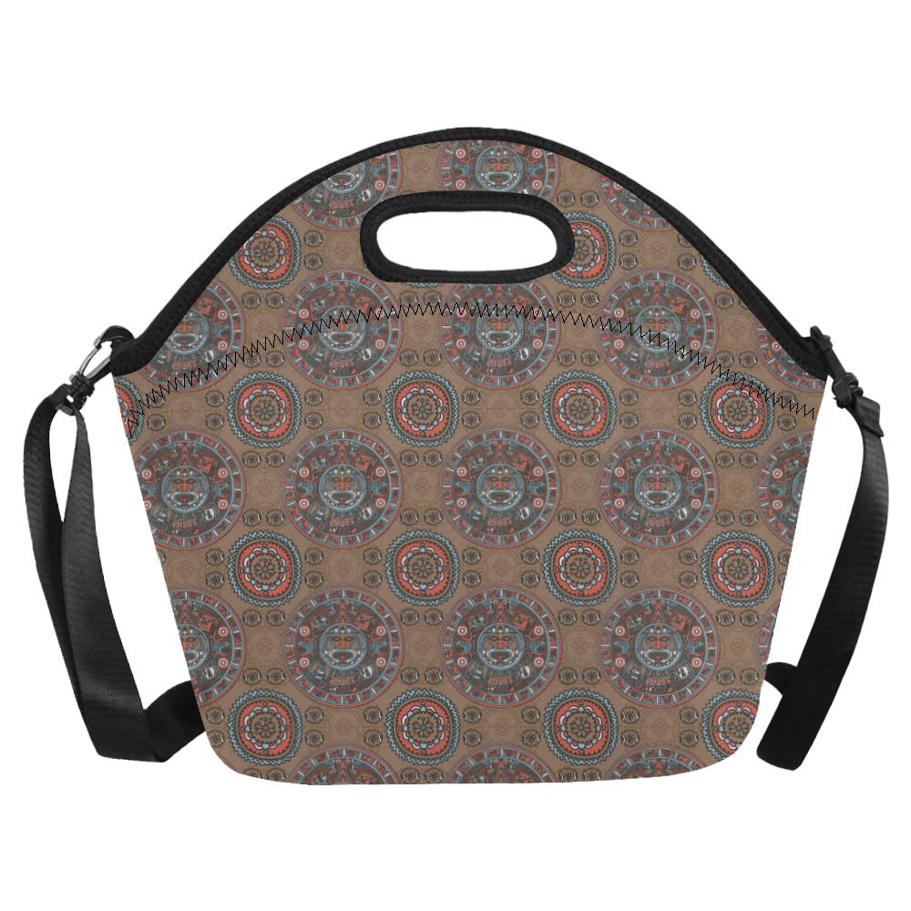 Calendar Aztec Design Print Pattern Neoprene Lunch Bag (Model 1669)(Large)-JTAMIGO.COM