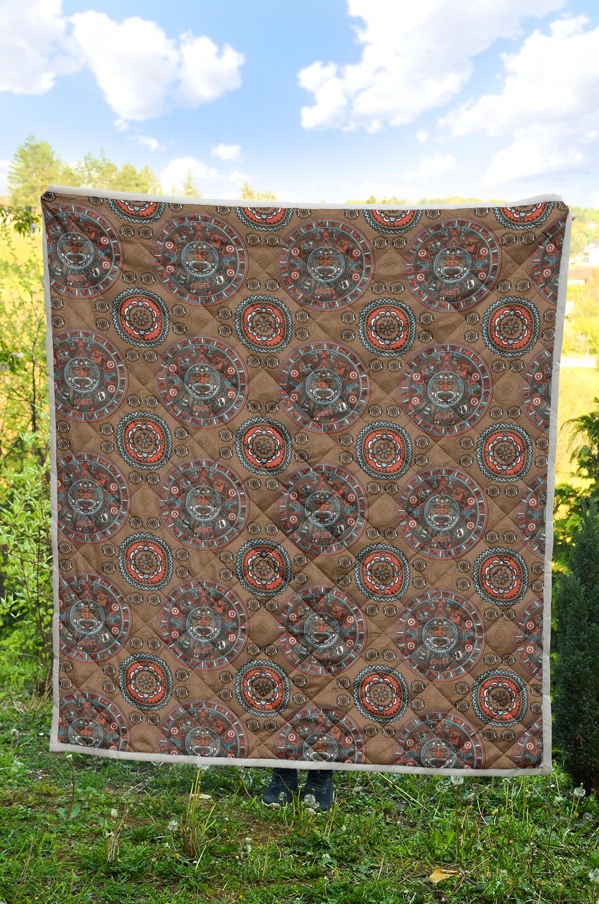 Calendar Aztec Design Print Pattern Premium Quilt-JTAMIGO.COM