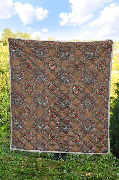Calendar Aztec Design Print Pattern Premium Quilt-JTAMIGO.COM