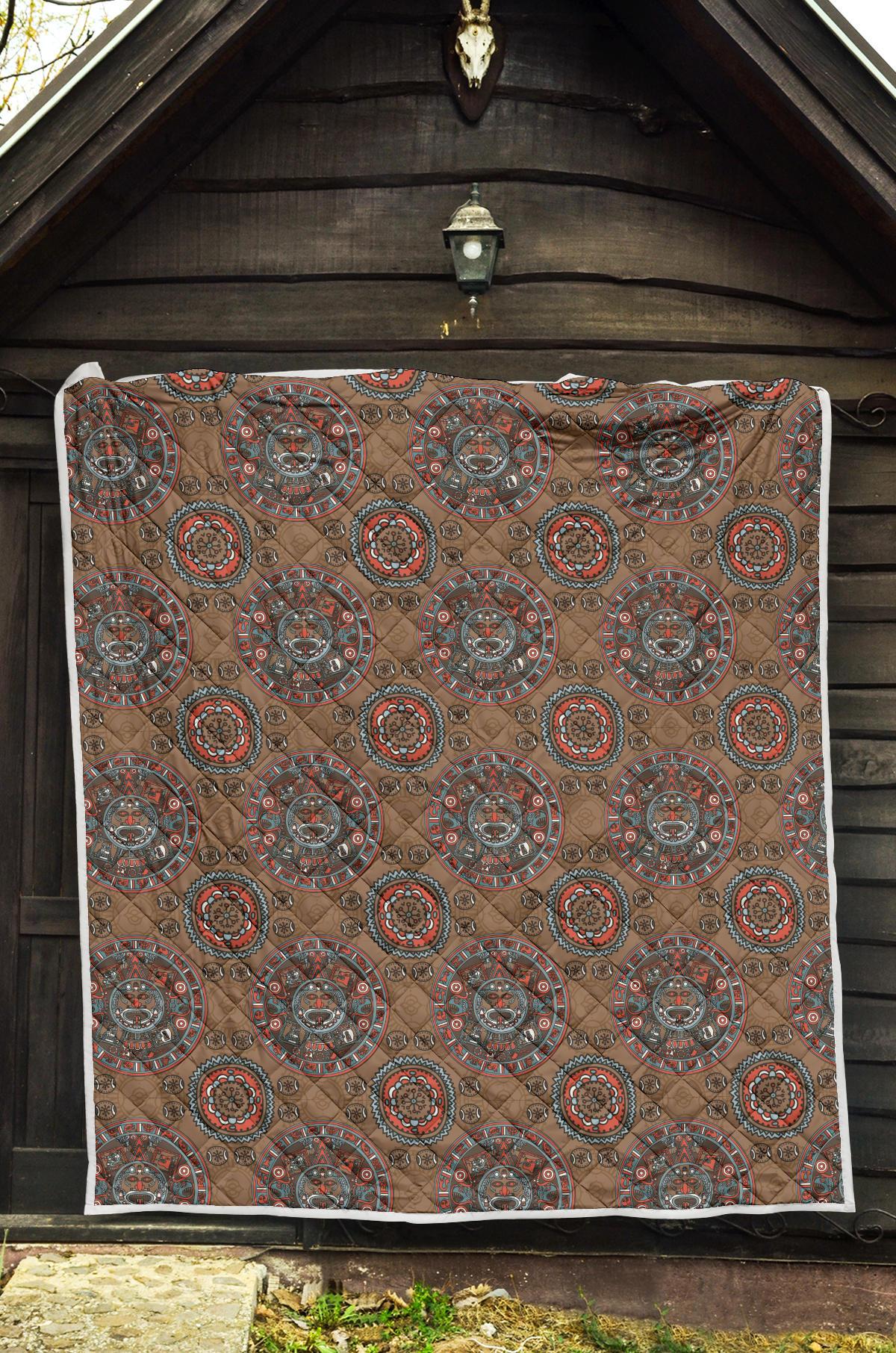 Calendar Aztec Design Print Pattern Premium Quilt-JTAMIGO.COM
