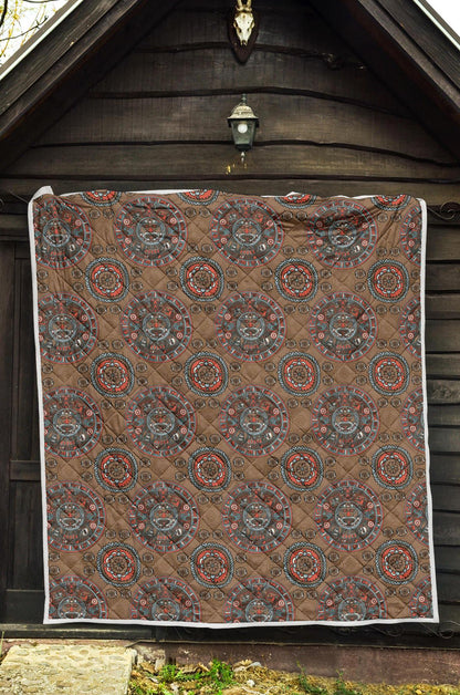 Calendar Aztec Design Print Pattern Premium Quilt-JTAMIGO.COM