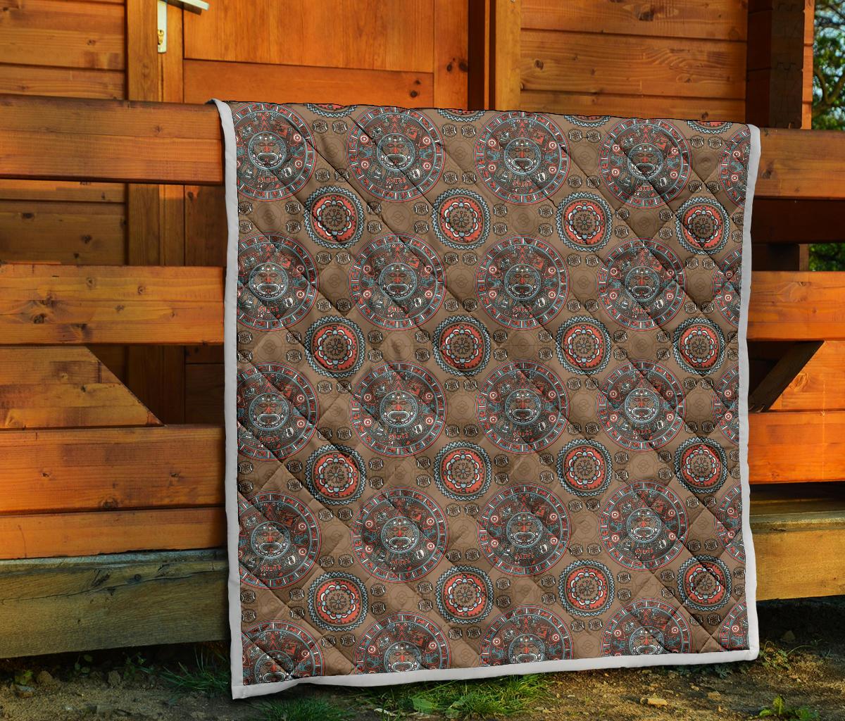 Calendar Aztec Design Print Pattern Premium Quilt-JTAMIGO.COM