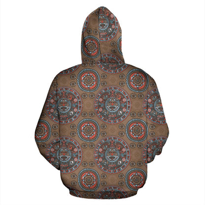 Calendar Aztec Design Print Pattern Pullover Hoodie