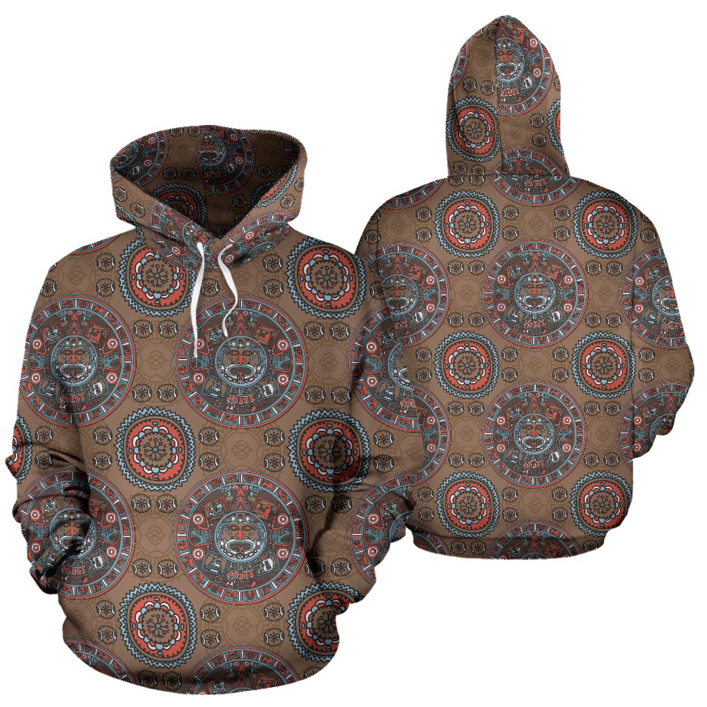 Calendar Aztec Design Print Pattern Pullover Hoodie