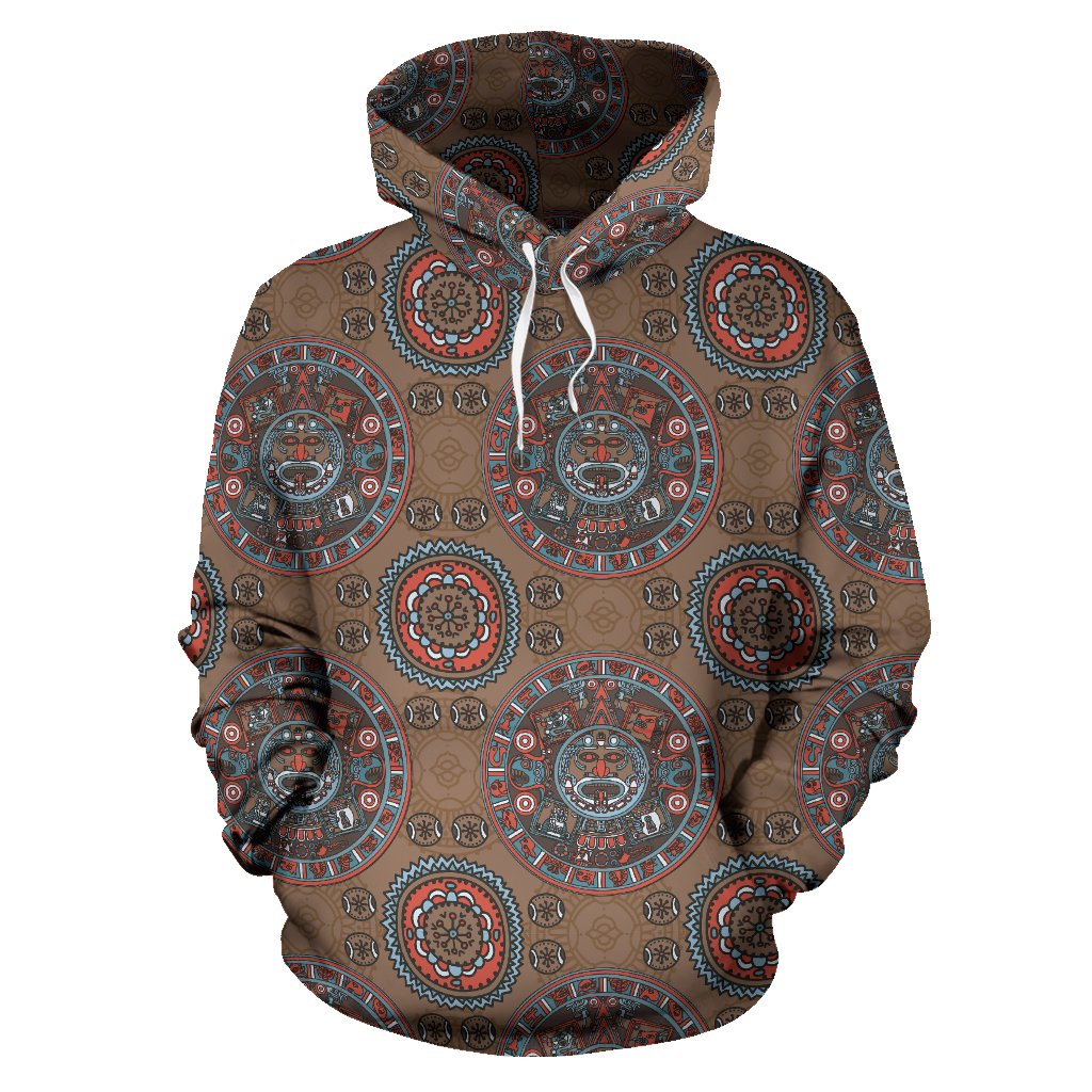 Calendar Aztec Design Print Pattern Pullover Hoodie