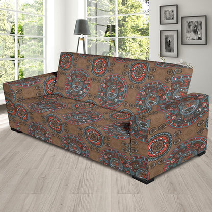 Calendar Aztec Design Print Pattern Sofa Slipcover-JTAMIGO.COM