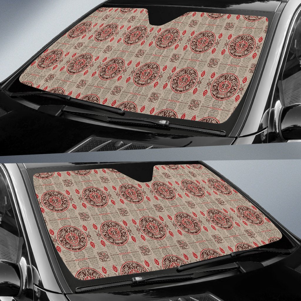 Calendar Aztec Print Pattern Car Sun Shade For Windshield