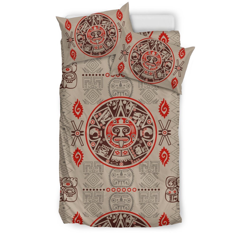 Calendar Aztec Print Pattern Duvet Cover Bedding Set