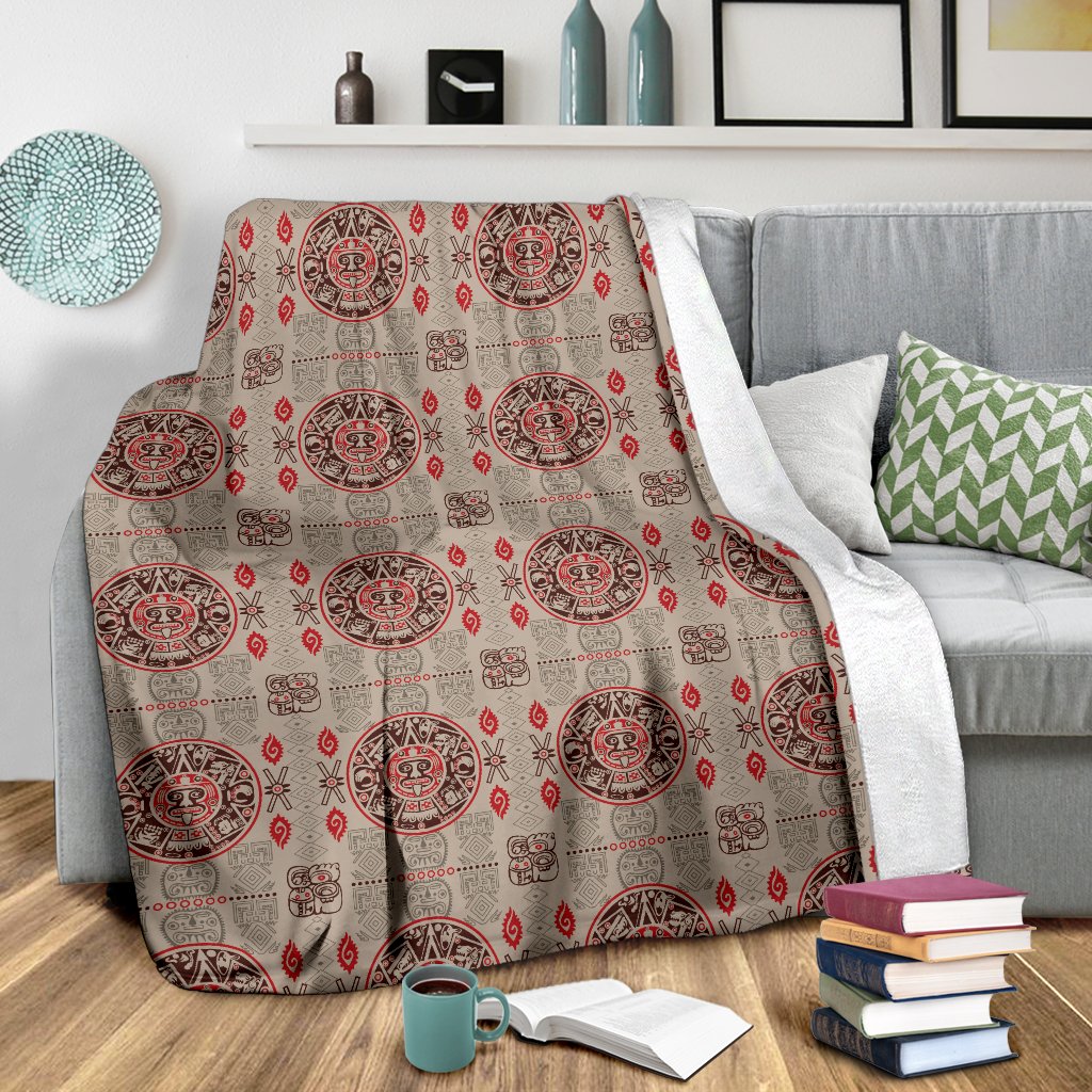 Calendar Aztec Print Pattern Fleece Blanket