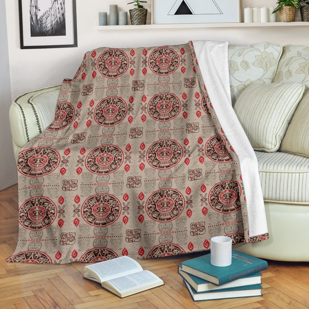 Calendar Aztec Print Pattern Fleece Blanket
