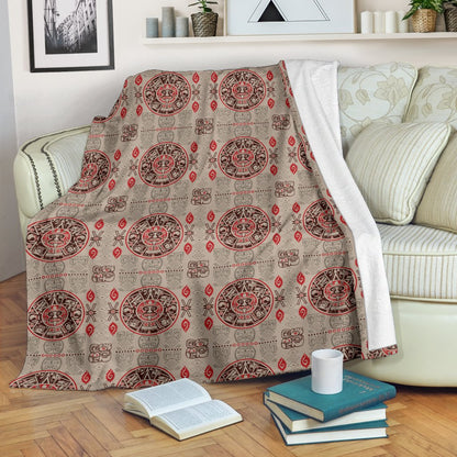 Calendar Aztec Print Pattern Fleece Blanket